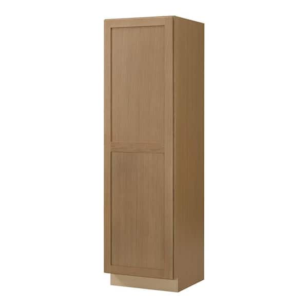 Avondale 24 in. W x 84 in. H x 24 in. D Ready To Assemble Plywood Shaker Utility Pantry Cabinet in White Oak
