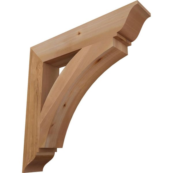 Ekena Millwork 5.5 in. x 34 in. x 34 in. Western Red Cedar Thorton Traditional Smooth Bracket