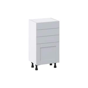 Cumberland Light Gray Shaker Assembled Shallow Base Kitchen Cabinet with 3 Drawers (18 in. W x 34.5 in. H x 14 in. D)
