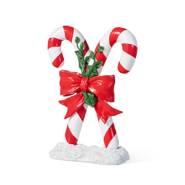 10 in. H Christmas Resin Candy Cane Table Decor