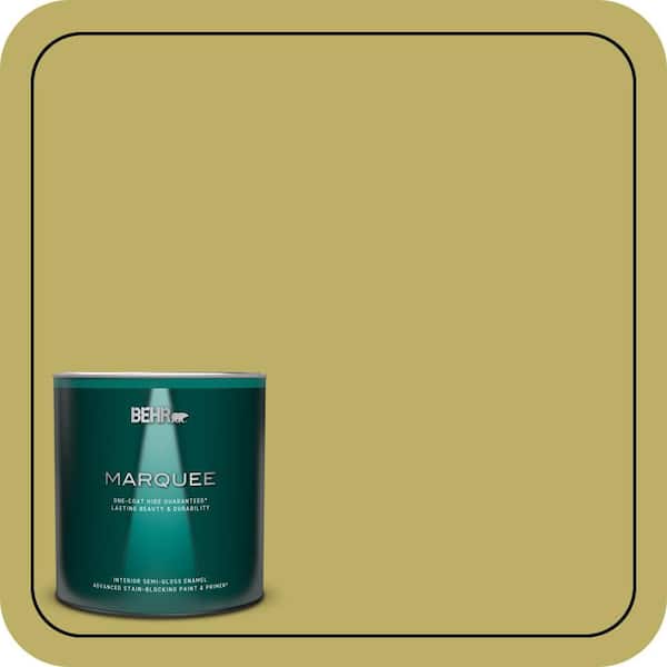 BEHR MARQUEE 1 qt. #MQ4-42 Pistachio One-Coat Hide Semi-Gloss Enamel Interior Paint & Primer