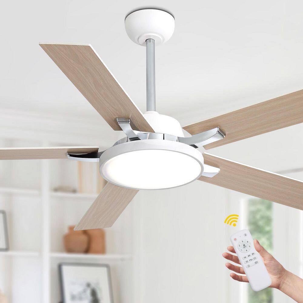 Koyah 52 in. Indoor White Reversible Dimmable Trendy Ceiling Fan with LED Light and Remote price history on PriceWatchPro
