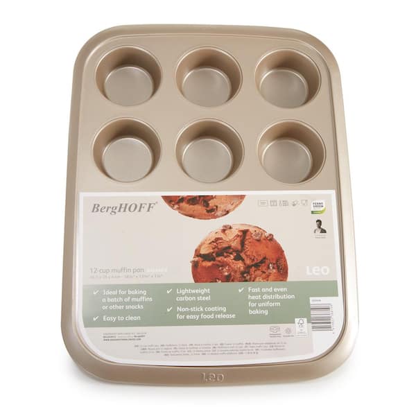 BergHOFF Balance Non-Stick Carbon Steel 6-Cup Cupcake Pan 2.5