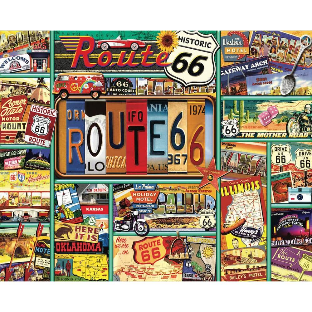 Hart Puzzles Route 66 Puzzle by Kate Ward Thacker HP223 - The Home Depot