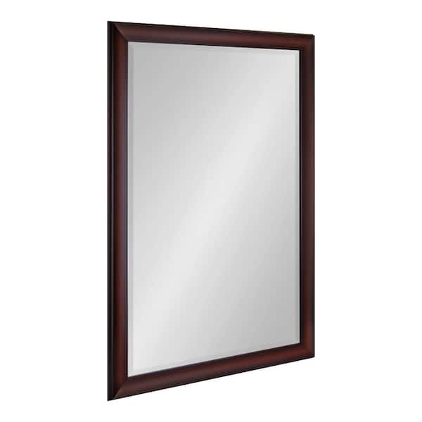Kate and Laurel Scoop 27.75 in. W x 39.75 in. H Cherry Rectangle Traditional Framed Decorative Wall Mirror