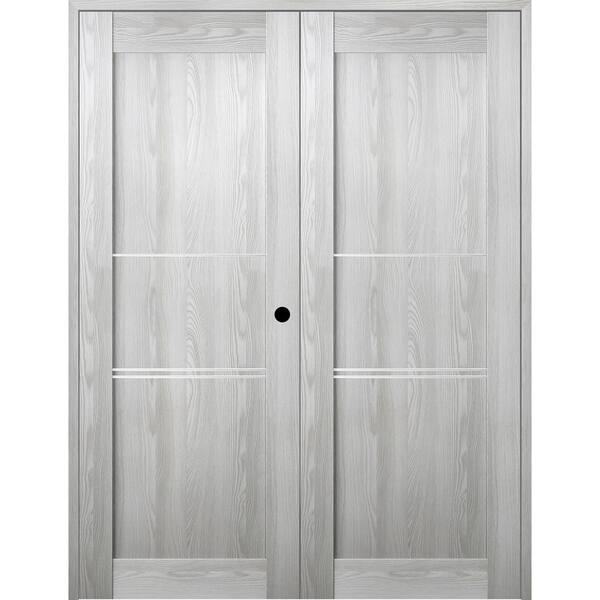 Belldinni Vona 07 3H 64 in. x 80 in. Left Hand Active Ribeira Ash Wood Composite Double Prehung Interior Door