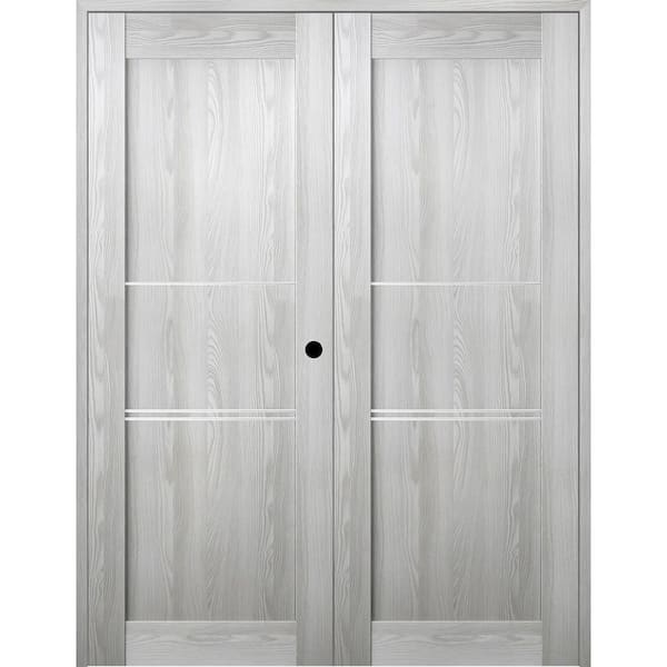 Belldinni Vona 07 3H 48 in. x 80 in. Left Hand Active Ribeira Ash Wood Composite Double Prehung Interior Door