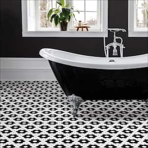 Vinyl Tile Solid Black & White Tiles Peel 'N' Stick Home Floor Decor Dry 20 Pack