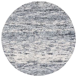 Abstract Black/Beige 6 ft. x 6 ft. Classic Crosshatch Round Area Rug