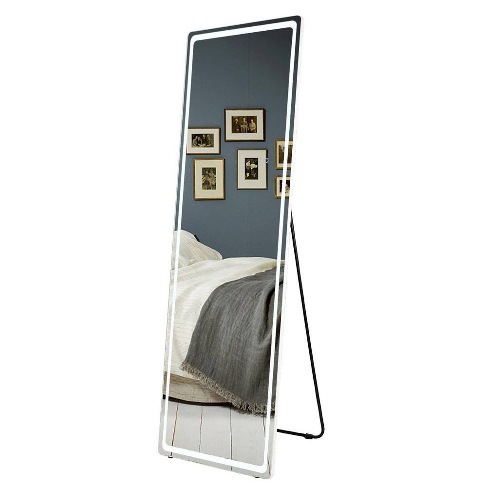 21 in. W x 65 in. H Rectangular Aluminum Framed LED Wall Mount or Floor Sta