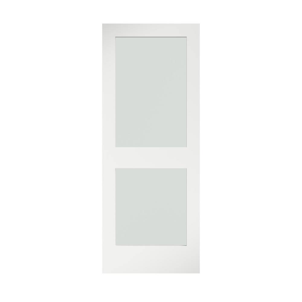 Eightdoors 32 In X 80 In X 1 3 8 In 2 Lite Solid Core Frosted Glass 