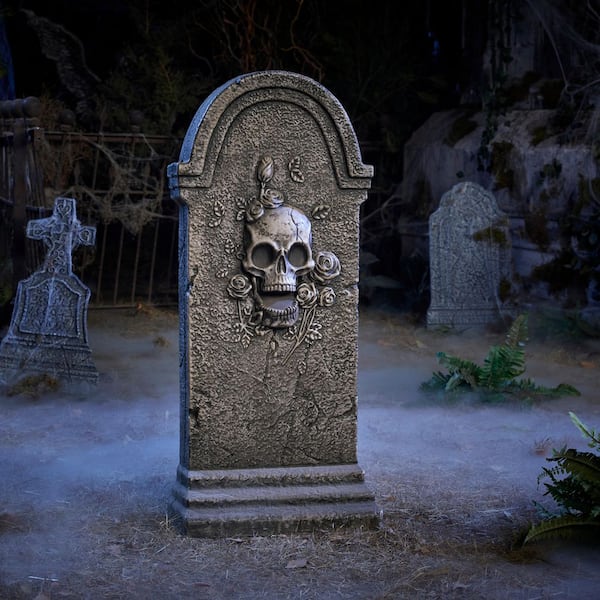 36 in Halloween Classics Skull and Roses Tombstone