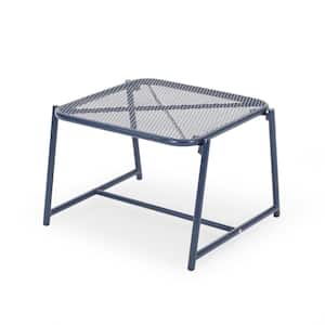 Gobi Matte Navy Blue Rectangular Iron Patio Outdoor Side Table