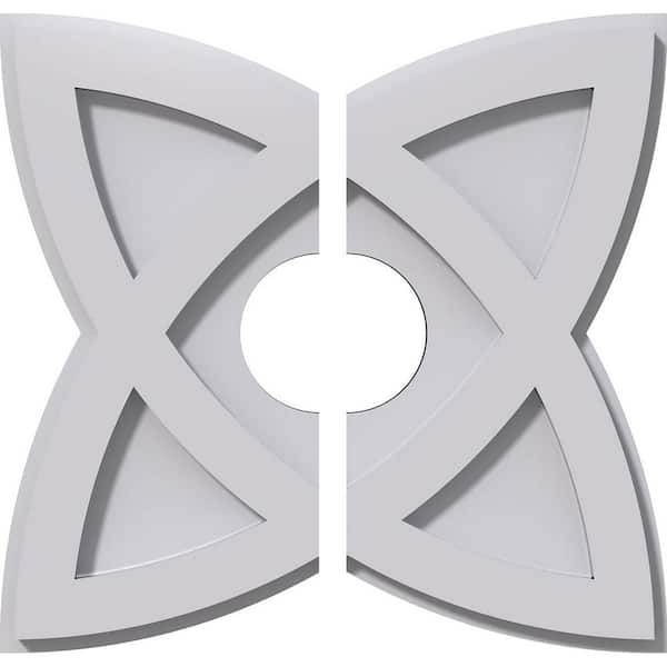 Ekena Millwork 1 in. P X 4-1/2 in. C X 12 in. OD X 3 in. ID Cosmo Architectural Grade PVC Contemporary Ceiling Medallion, Two Piece