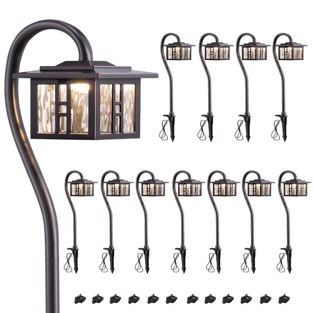 3W 185LM Low Voltage Landscape Lighting Oil-Rubbed Bronze Outdoor Landscape Path Lights 12-Pack price history on PriceWatchPro