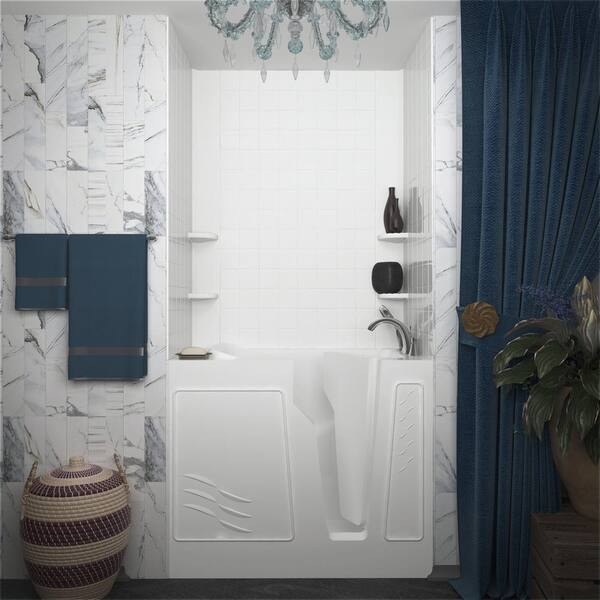 45.75 in. Walk-In Non-Whirlpool Bathtub in White with 1.28 GPF Single Flush Toilet 45.75 in. Walk-In Non-Whirlpool Bathtub in White with 1.28 GPF Single Flush Toilet