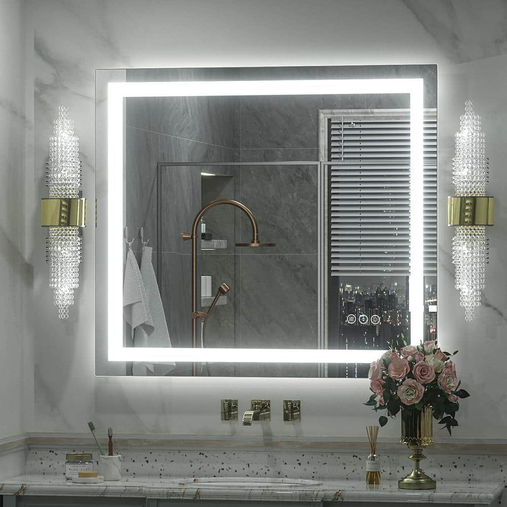 32 in. W x 36 in. H Rectangular Frameless Front & Back LED Lighted Anti-Fog Tempered Glass Wall Bathroom Vanity Mirror price history on PriceWatchPro