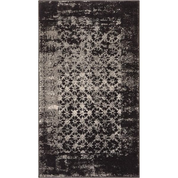 Well Woven Sydney Vintage Manchester Grey 2 ft. x 4 ft. Modern Distressed Area Rug