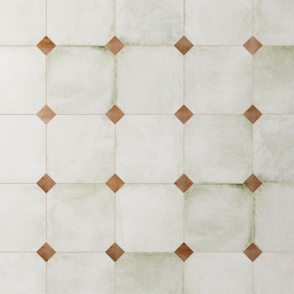 Laverton Octagon Nieve with Taco Natural 8 in. x 8 in. Porcelain Floor and Wall Tile (22.5 sq. ft. /Case)