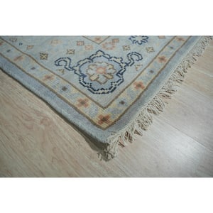 Light Blue Hand-Knotted Wool Classic Light Classic Rug, 8 ft.  x 10 ft. , Area Rug