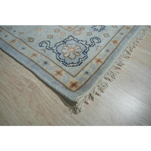 Light Blue Hand-Knotted Wool Classic Light Classic Rug 8 ft.  x 10 ft.  Area Rug