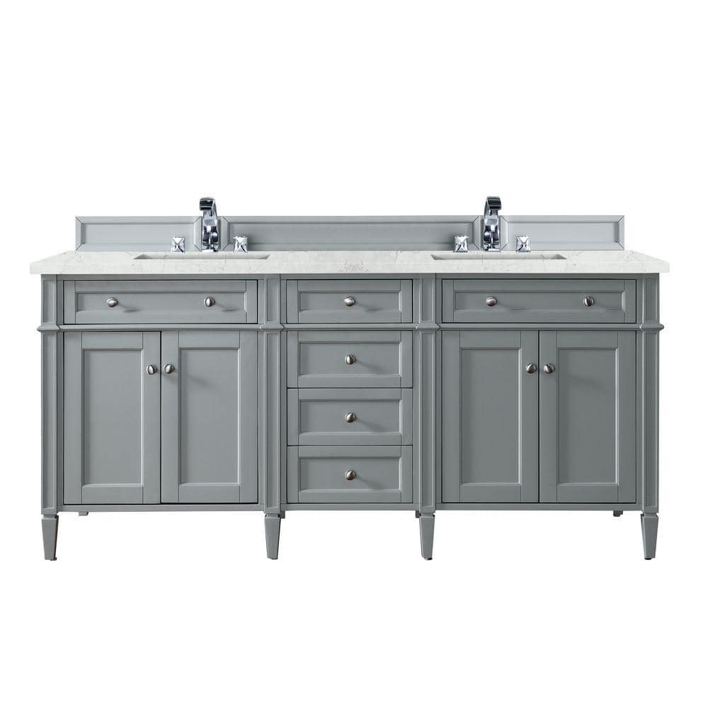 Brittany 72 in. W x 23.5 in. D x 34 in. H Double Bath Vanity in Urban Gray 