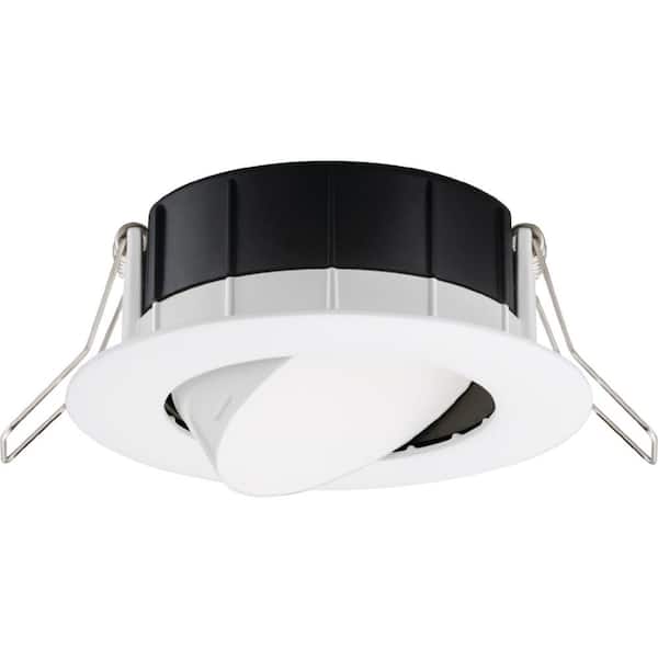 Lithonia Lighting 3 in. 3000K New Construction or Remodel Matte White Recessed Integrated LED Gimbal Kit