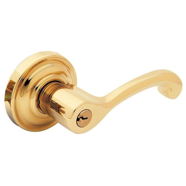 Baldwin Classic Polished Brass Right-Handed Keyed Entry Door Handle