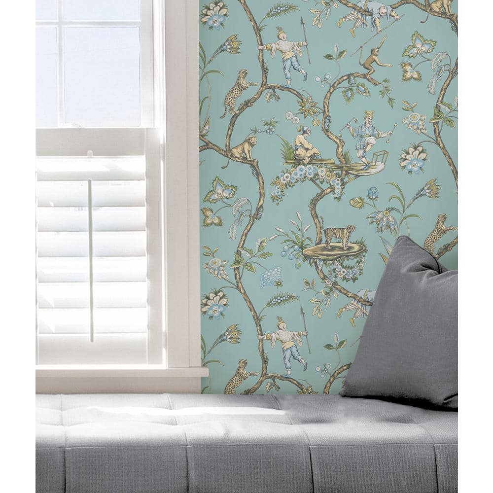 Robin Egg Blue Chinoiserie Self-Adhesive Wallpaper Roll