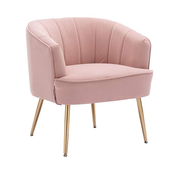 ATHMILE Pink Velvet Accent Arm Chair (Set of 1)