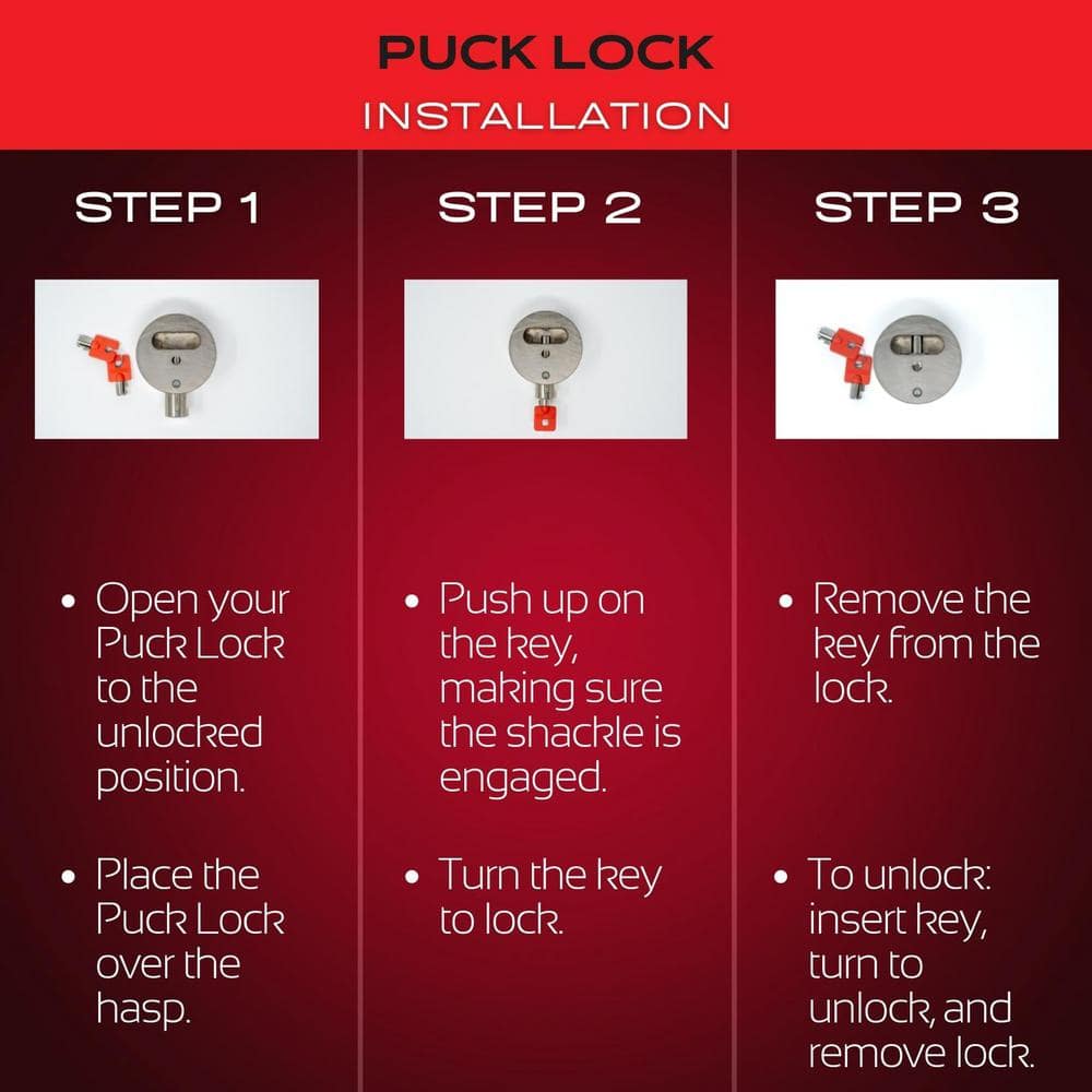Stainless Steel Round Keyed Gate Puck Lock