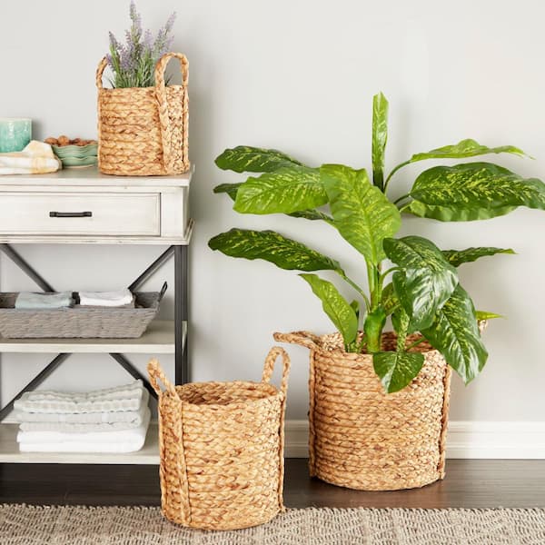 Hanging Natural Woven Seagrass Flat Baskets Wicker Wall Basket Decor (Set  of 3) CY8LD9XJMF - The Home Depot