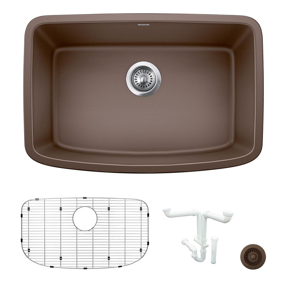 Valea 27 in. Undermount Single Bowl Cafe Granite Composite Kitchen Sink Kit