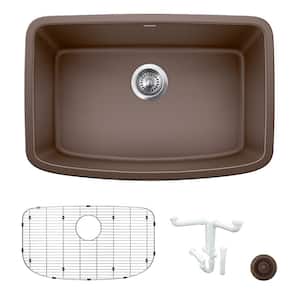 Valea 27 in. Undermount Single Bowl Cafe Granite Composite Kitchen Sink Kit with Accessories
