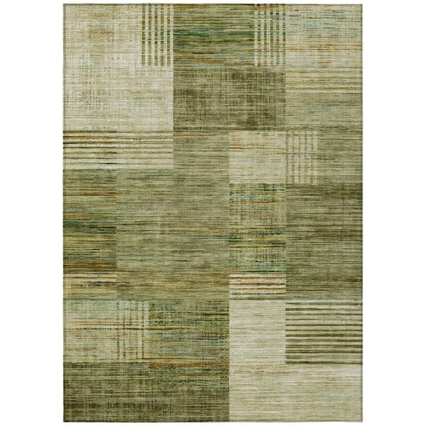 Chantille Machine Washable Indoor/Outdoor Abstract ACN2149 Aloe 5 ft. x 7 ft. 6 in. Area Rug