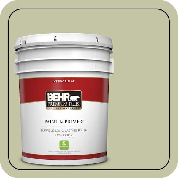 BEHR PREMIUM PLUS 5 gal. #S360-3 Balance Green Flat Low Odor Interior Paint & Primer