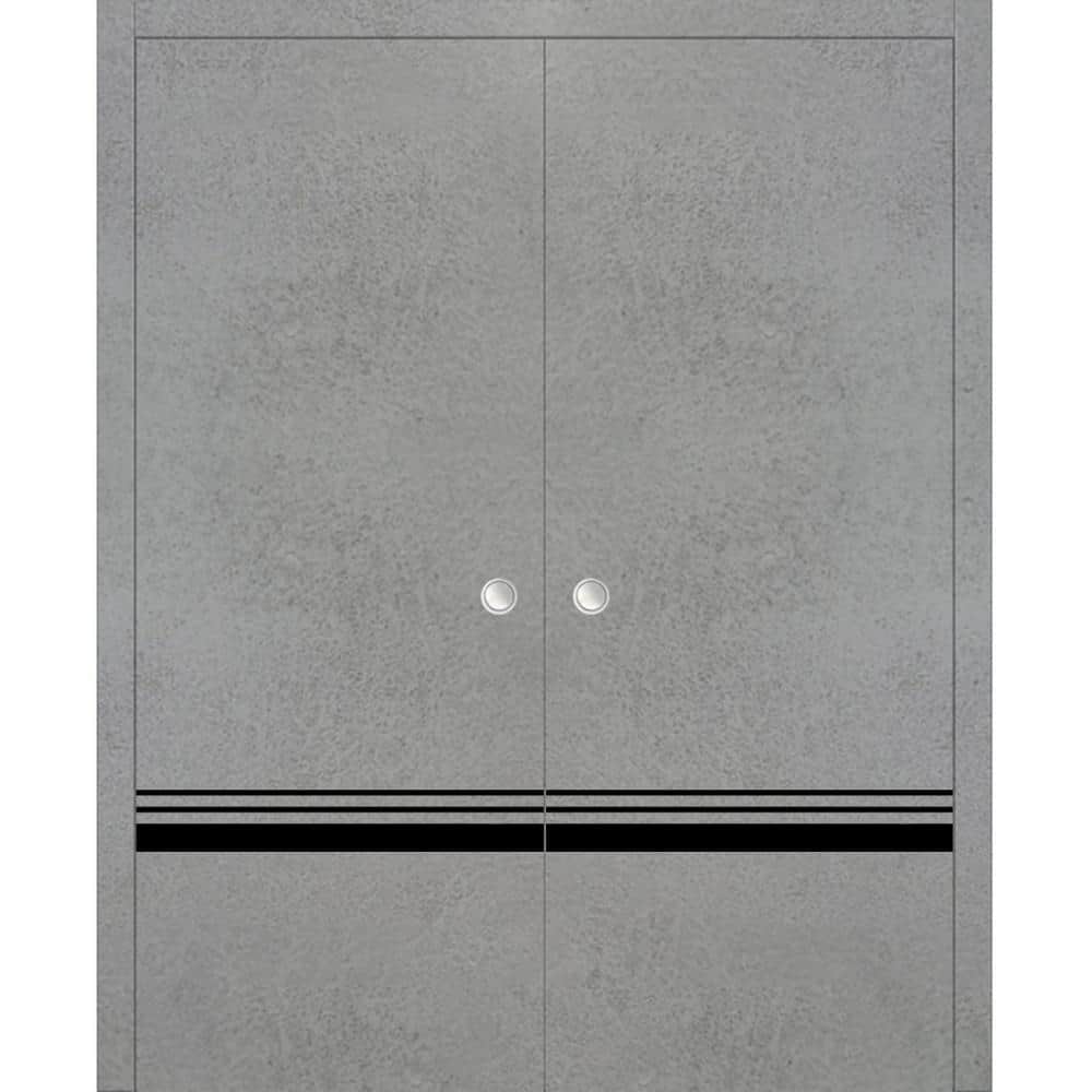 60 in. x 96 in. 2 Panel Concrete Finished Solid Wood with Honeycomb Sliding Door with Hardware price history on PriceWatchPro