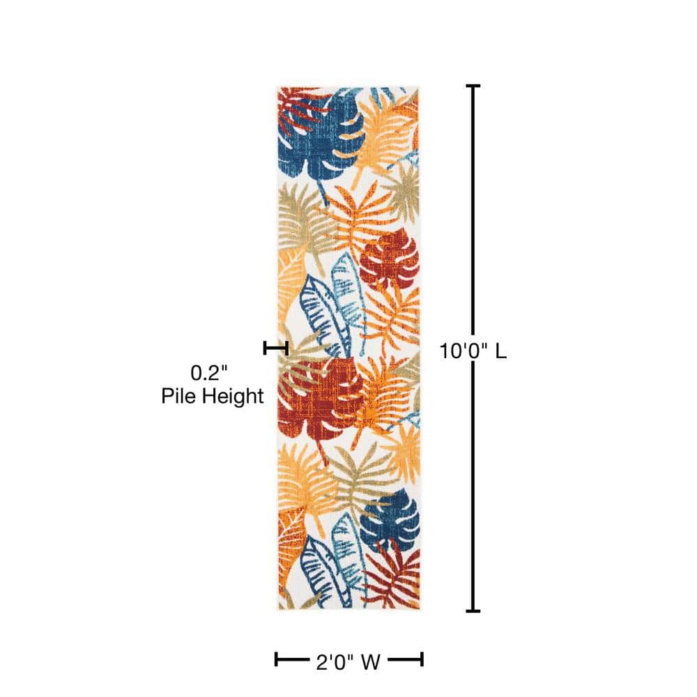 Red Floral Synthetic Flat Woven 2' x 10' Runner Rug