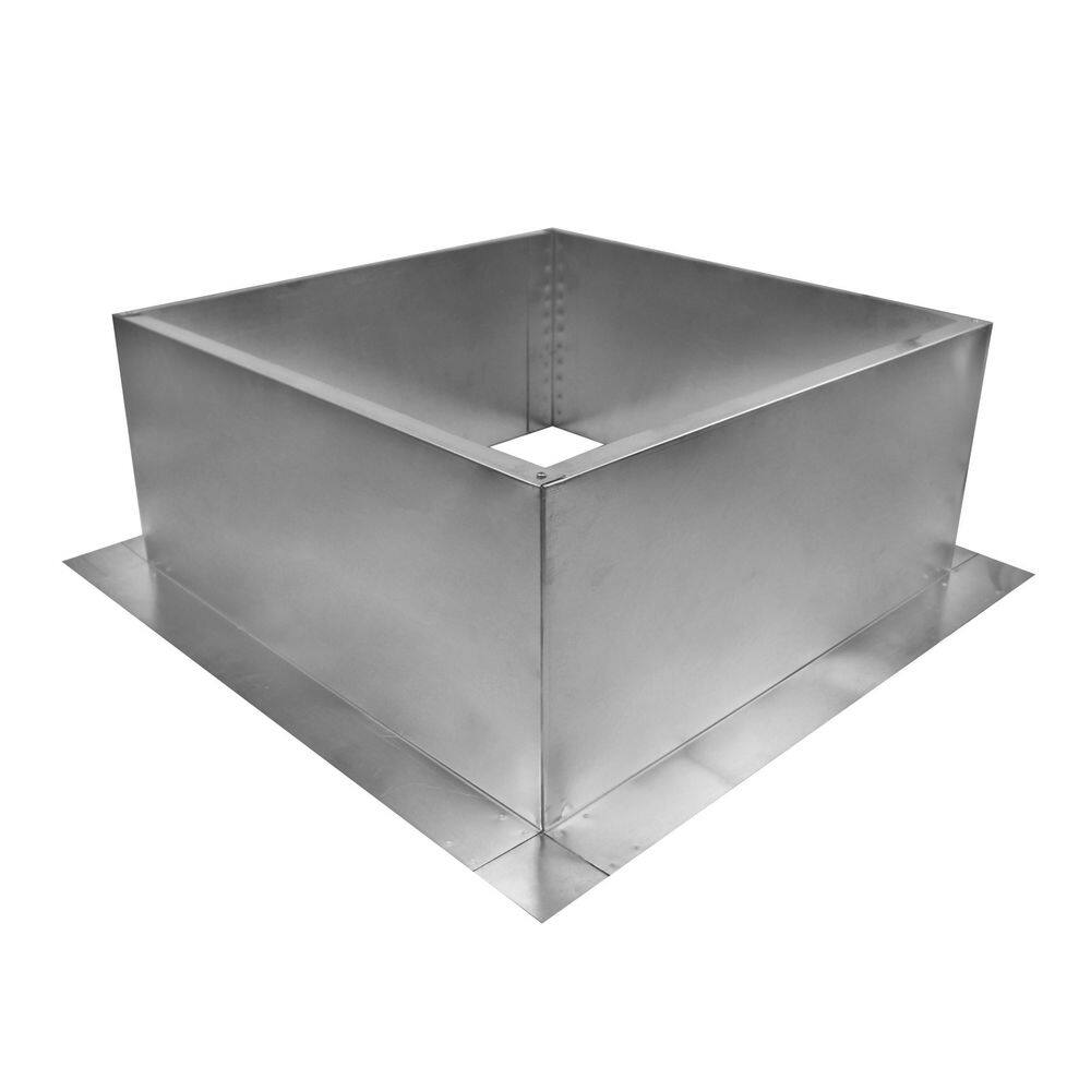 Box is 27 in. Wide x 27 in. Long x 12 in. High Aluminum Roof Curb