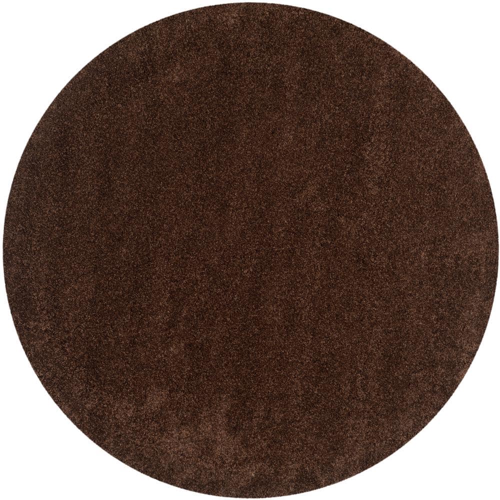 California Shag Brown 7 ft. x 7 ft. Round Solid Area Rug price history on PriceWatchPro