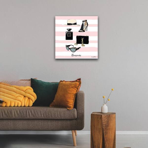 VENICE BEACH Collections Stylish Fashion Glam Accessories by Fairchild Paris 1 Piece Unframed Canvas Drawing Print 14 in. x 14 in.