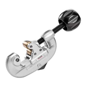 3/16 in. to 1-1/8 in. 15 Screw Feed Copper Pipe & Aluminum Tubing Cutter w/ Fold Away Reamer + Spare Wheel