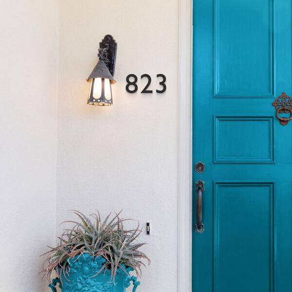 4 in. Black Floating House Number 0