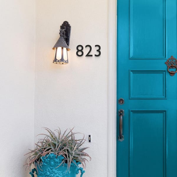 5 in. Black Floating House Number 1