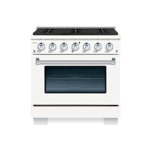 BOLD 36" 5.2 Cu. Ft. 6 Burner Freestanding All Gas Range with Gas Stove and Gas Oven in White