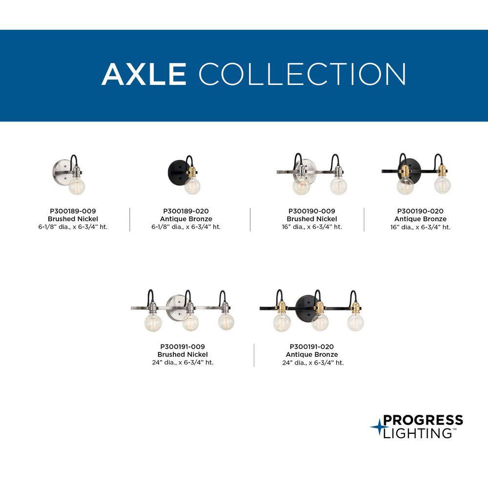 Axle 24" Brushed Nickel Vintage Bath Vanity Light