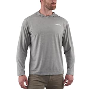 Men's Small Gray Performance Long Sleeved Hoodie