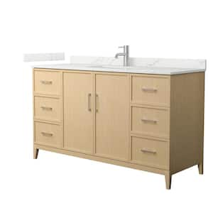 Elan 60 in. W x 22 in. D x 35 in. H Single Bath Vanity in White Oak with Giotto Quartz Top