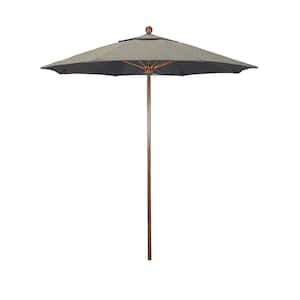 7.5 ft. Woodgrain Aluminum Commercial Market Patio Umbrella Fiberglass Ribs and Push Lift in Spectrum Dove Sunbrella