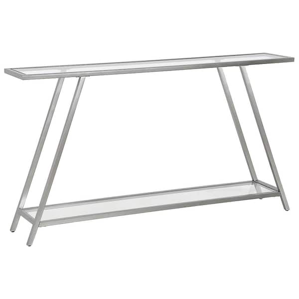 Meyer&Cross Yair 52 in. Silver Rectangle Glass Console Table